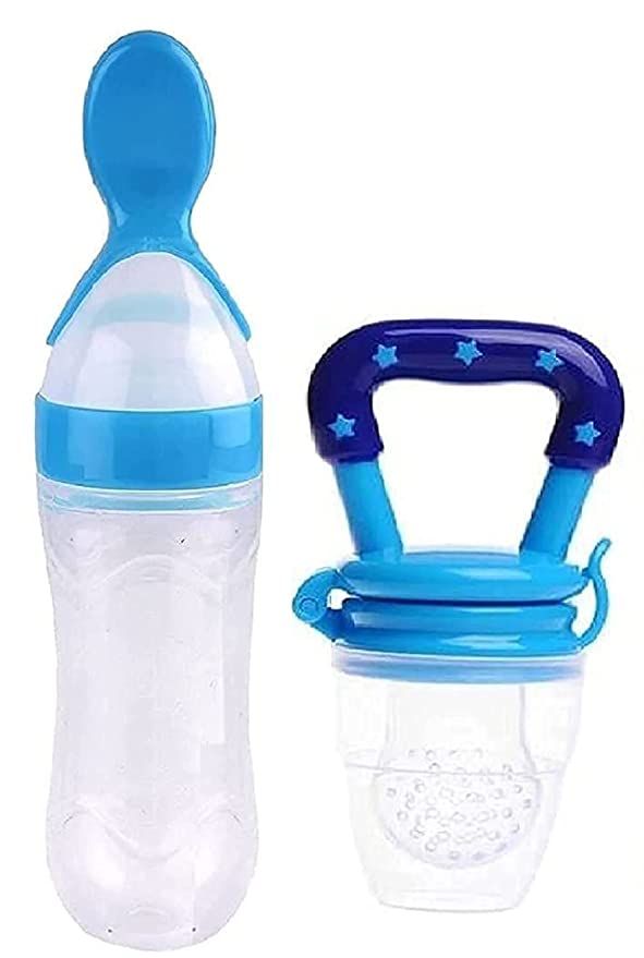 Combo Baby Spoon Feeder Silicone Bottle Feeding With Free Fruit Pacifier Toddler FUMES PERFUME