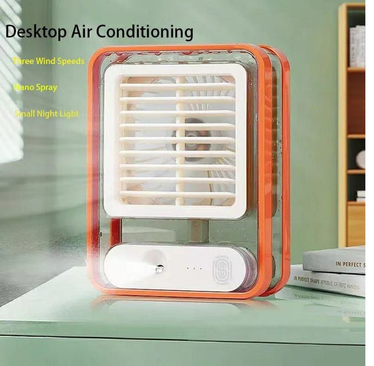 Type C Rechargeable Portable Desktop Air Conditioner With 3 Speed Spray Humidifier Purifier FUMES PERFUME
